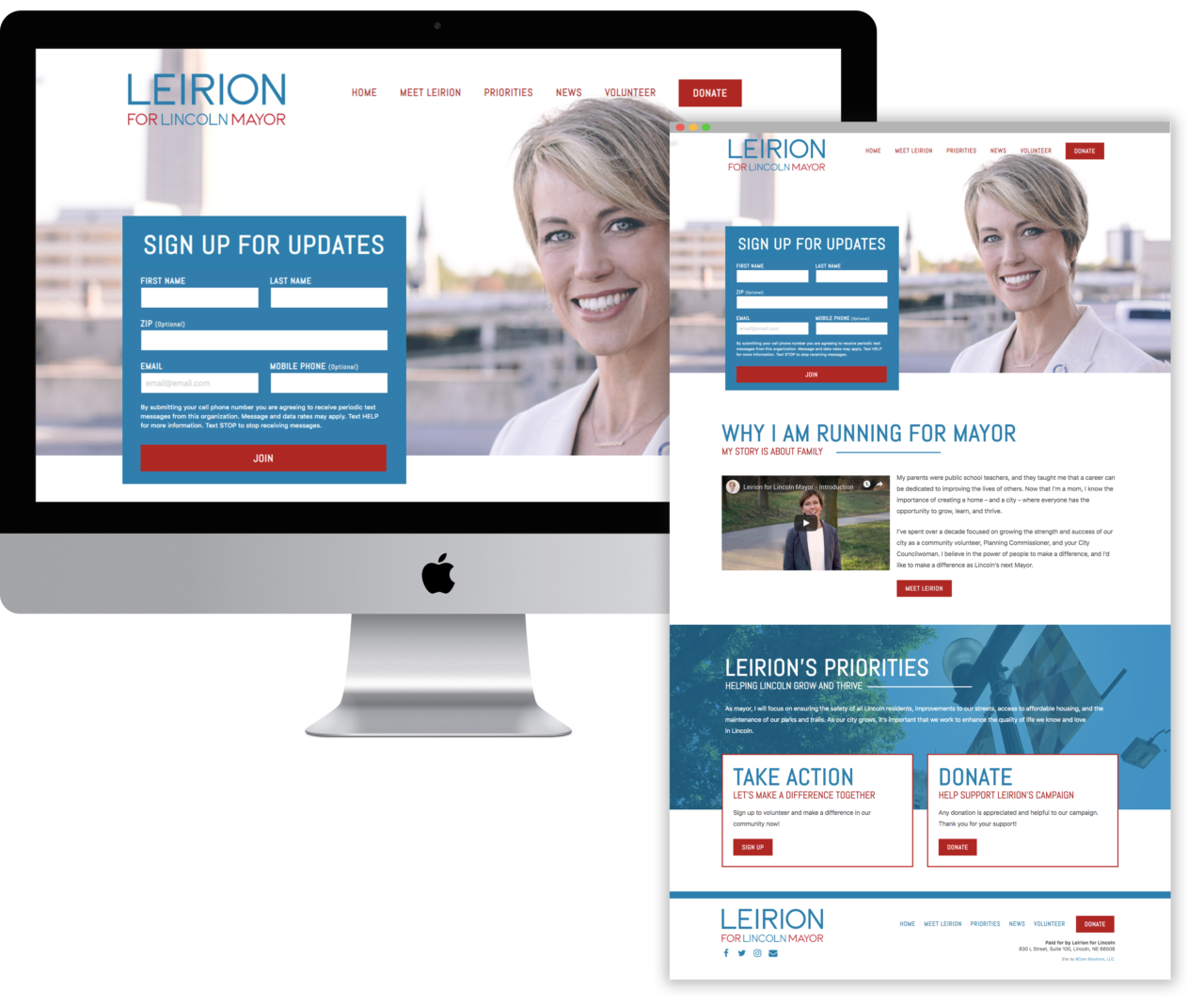 Leirion Website Homepage Mock Up